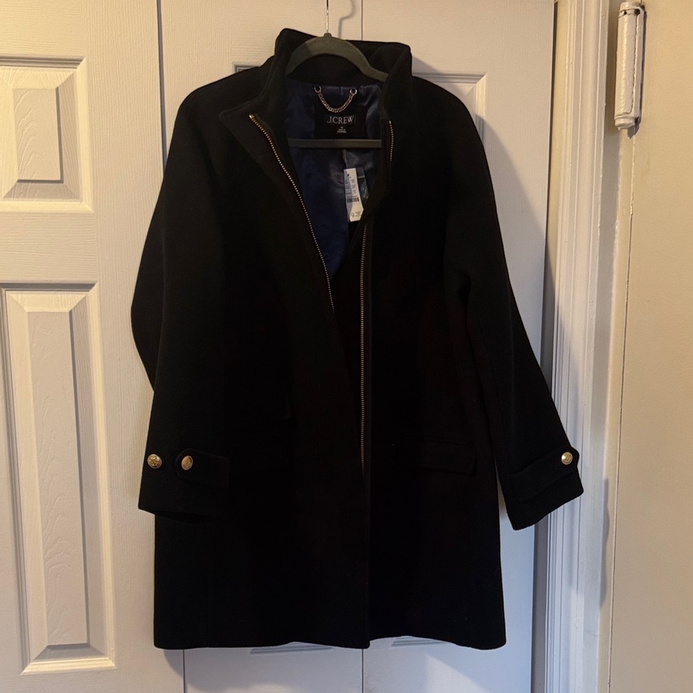 J. Crew Toscana Black Wool Coat